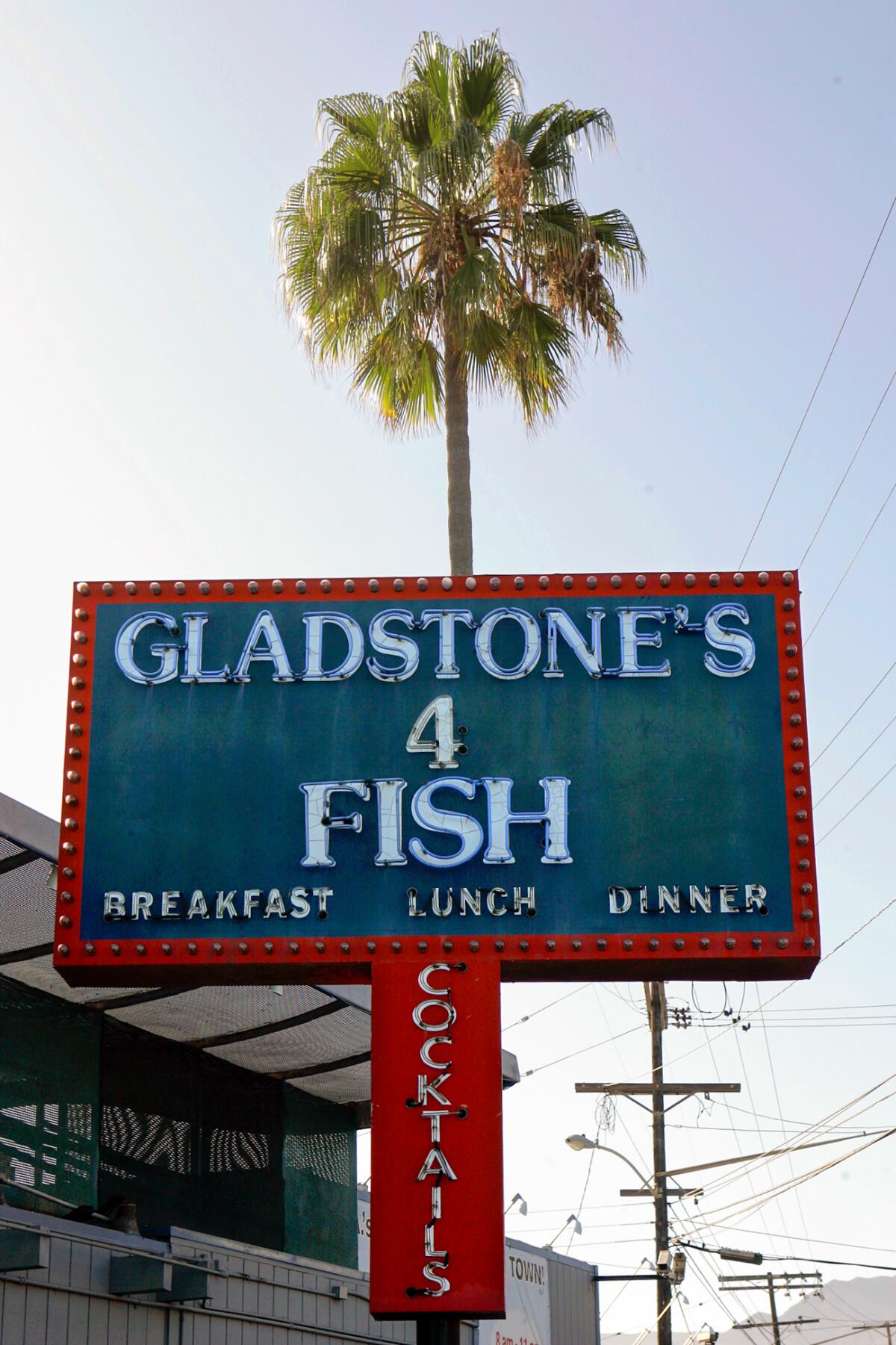 The Gladstone's sign seen from Pacific Coast Highway.