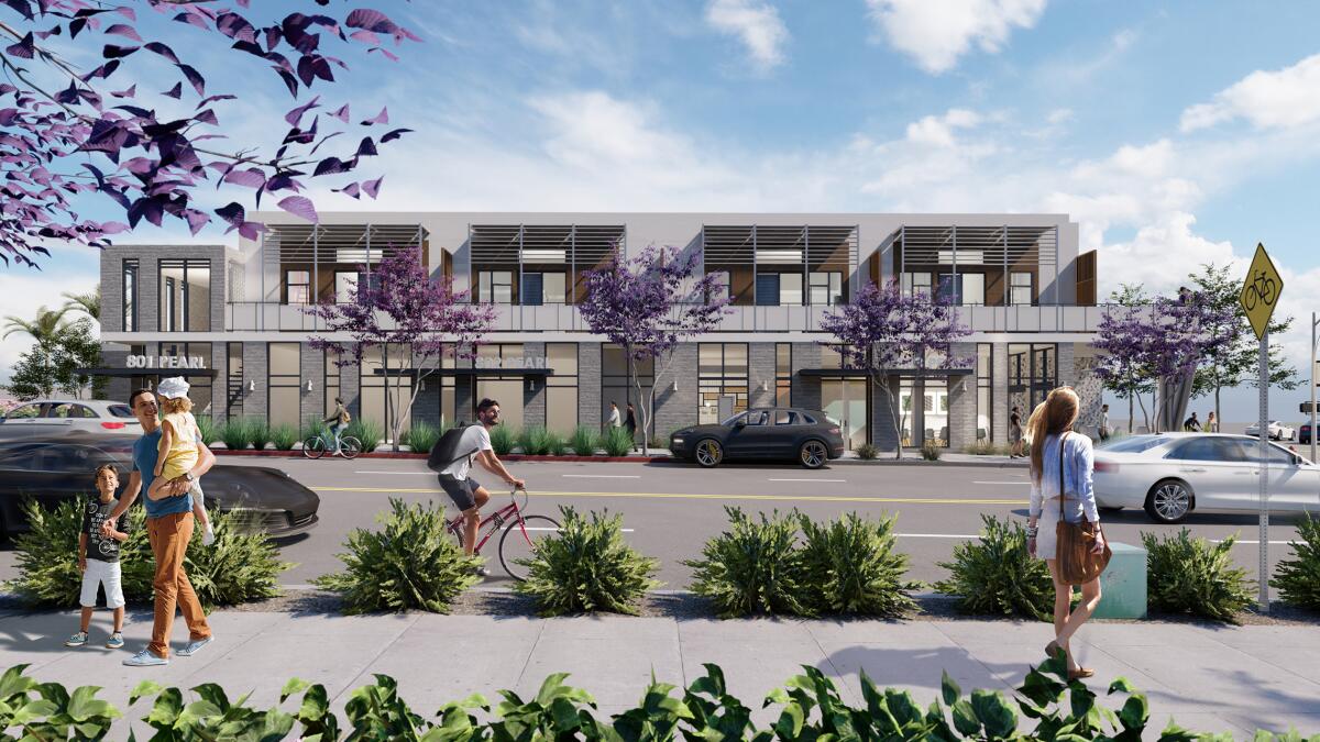 David Bourne planned this development for the former 76 site at 801 Pearl. The new owner plans essentially the same project.