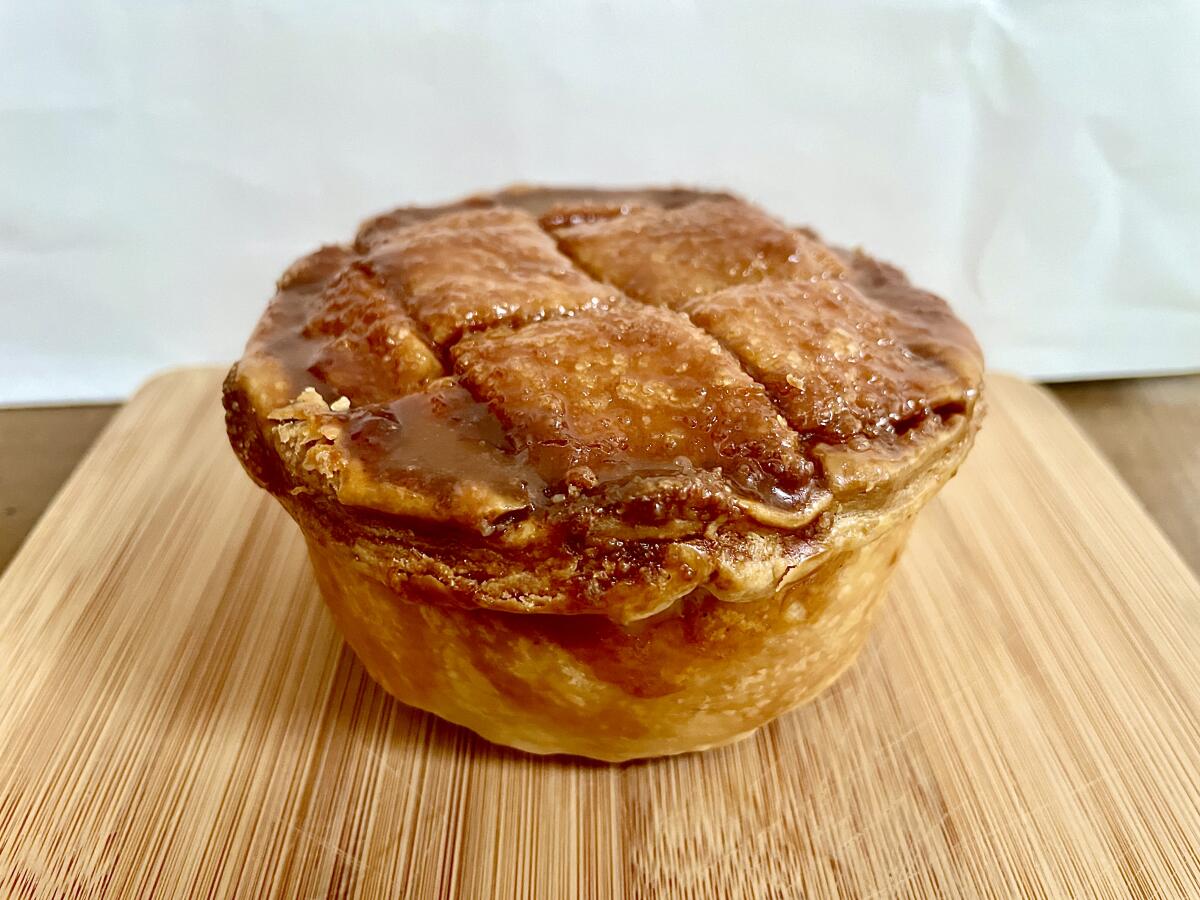 The miniature caramel apple pie from the Pie Room by Gwen.