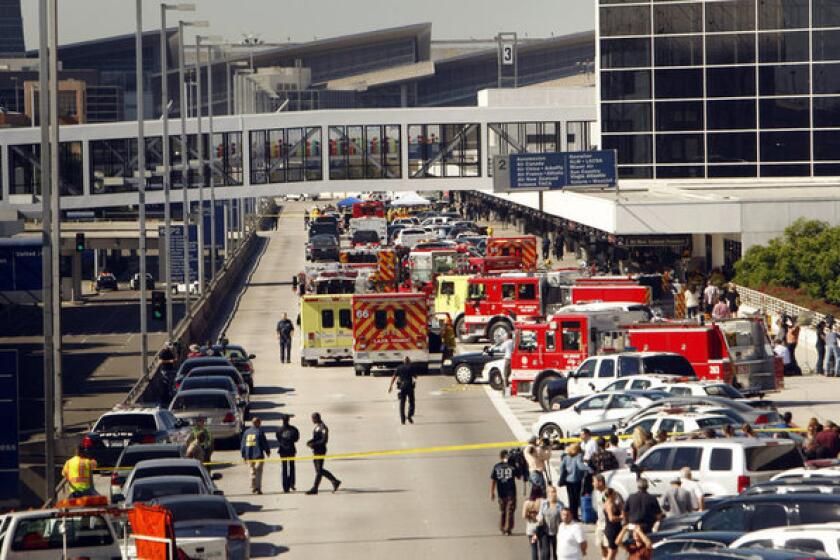 AMC's TV show "Mad Men" was forced to shut down production at LAX on Friday because of the shooting at the airport.