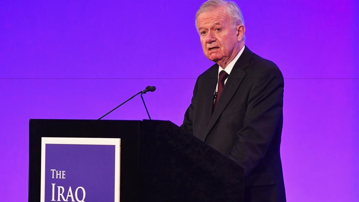 Iraq Inquiry chairman Sir John Chilcot speaks as he comments on the findings of his report, inside the QEII Centre in London on July 6, 2016.