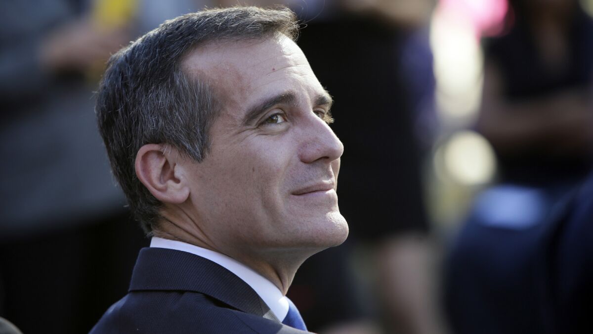Mayor Eric Garcetti raised $2.2 million in the first quarter of his re-election effort, a record for incumbent Los Angeles mayors, his campaign says.