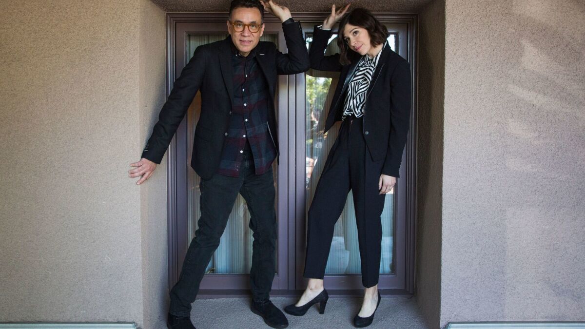 Fred Armisen and Carrie Brownstein of "Portlandia" at the Langham Hotel in Pasadena.