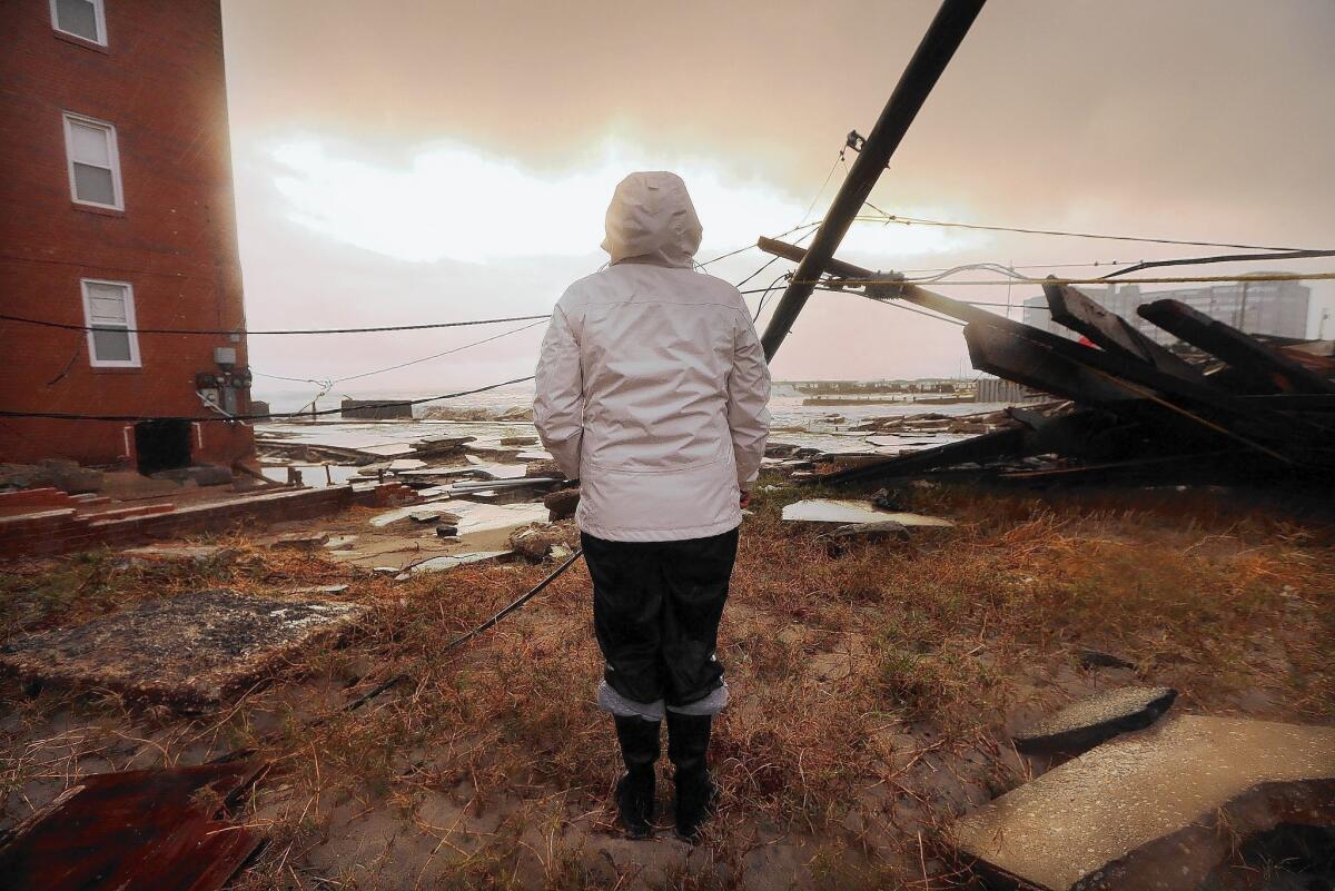 Naomi Klein's book looks at the effects of climate change, such as the destruction of the historic Boardwalk in Atlantic City, NJ., by a massive storm, and the inability of government to respond effectively.