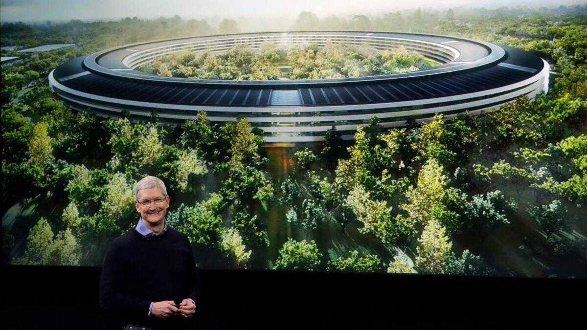 Tim Cook discusses the new Apple campus last year.