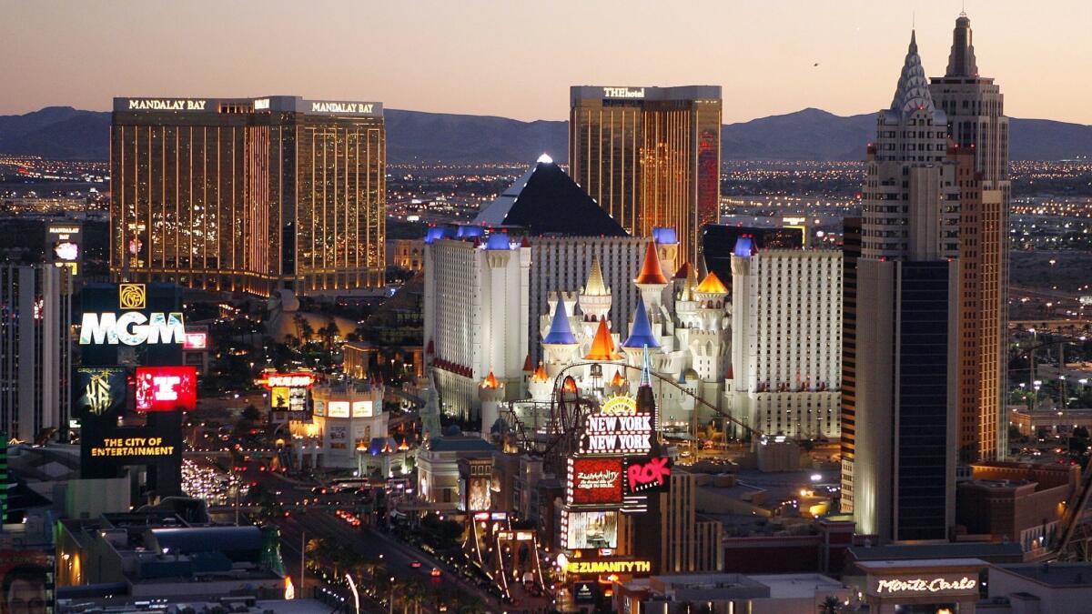 Casinos line the Las Vegas Strip on Oct. 20, 2009.
