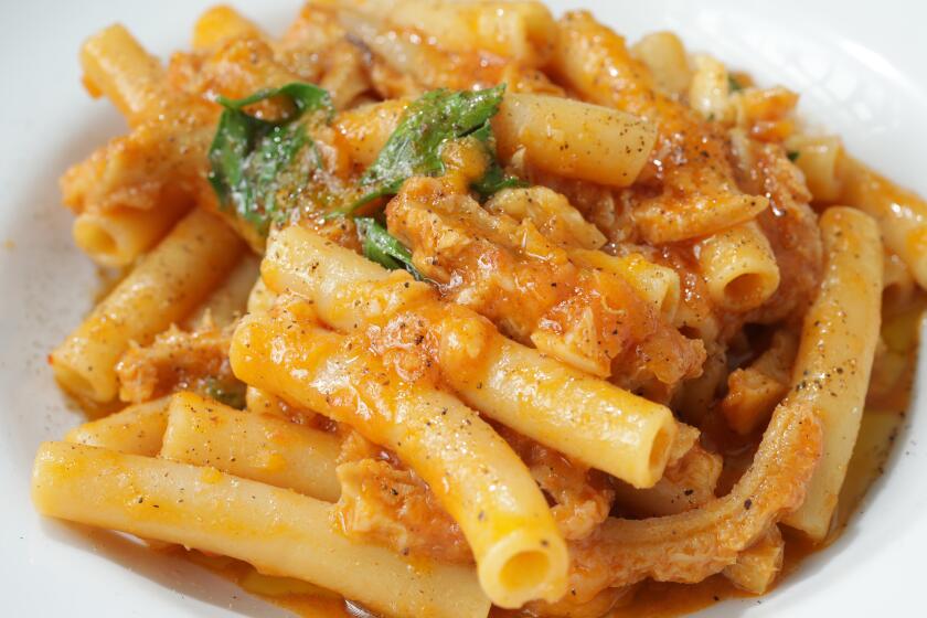 LOS ANGELES, CA -- AUGUST 21, 2019: Ziti with tripe ragu. Antico is a rustic Italian restaurant from chef Chad Colby. (Myung J. Chun / Los Angeles Times)