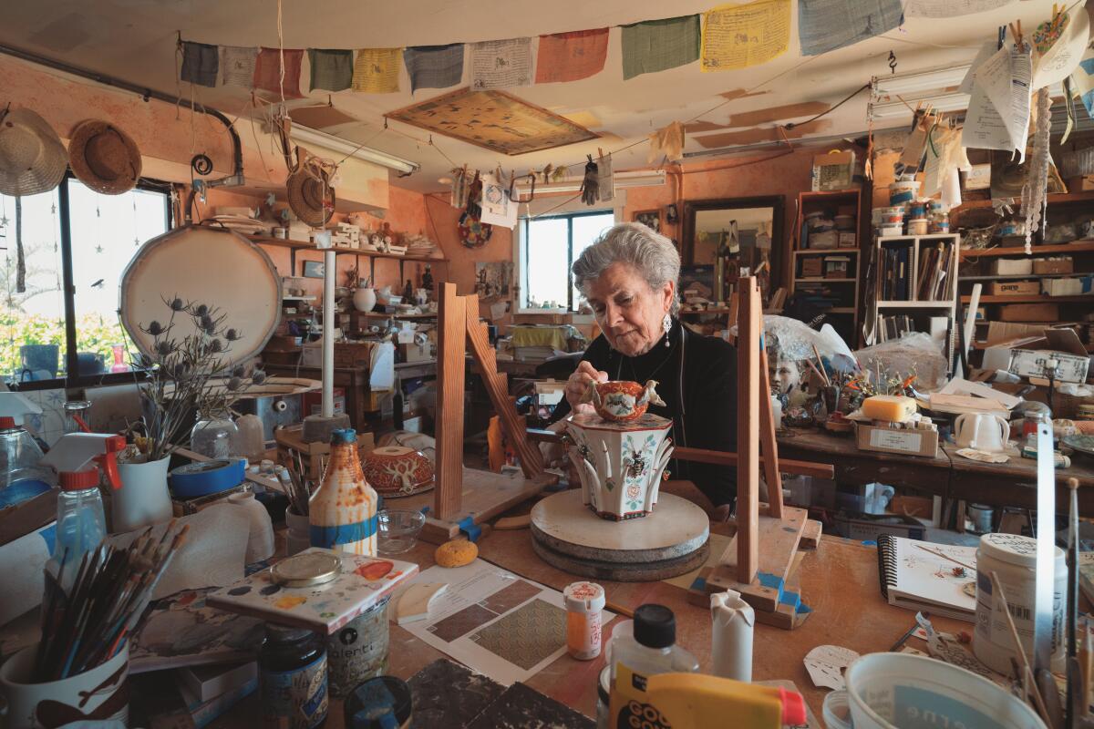 Irene de Watteville in her studio.