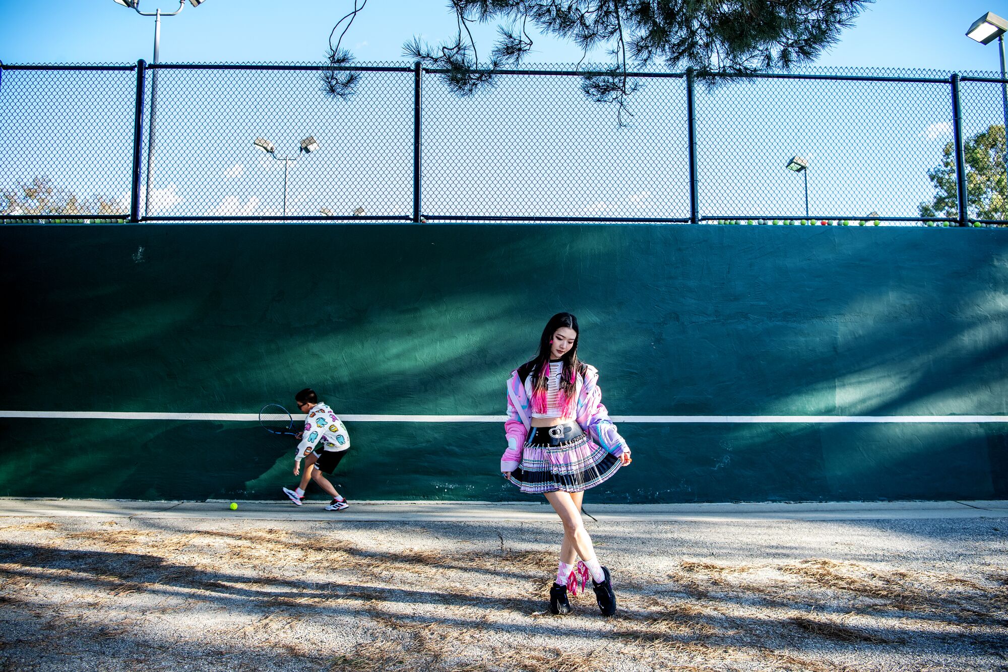 Portraits of Los Angeles based fashion stylist Katie Qian at Cheviot Hills Recreation Center