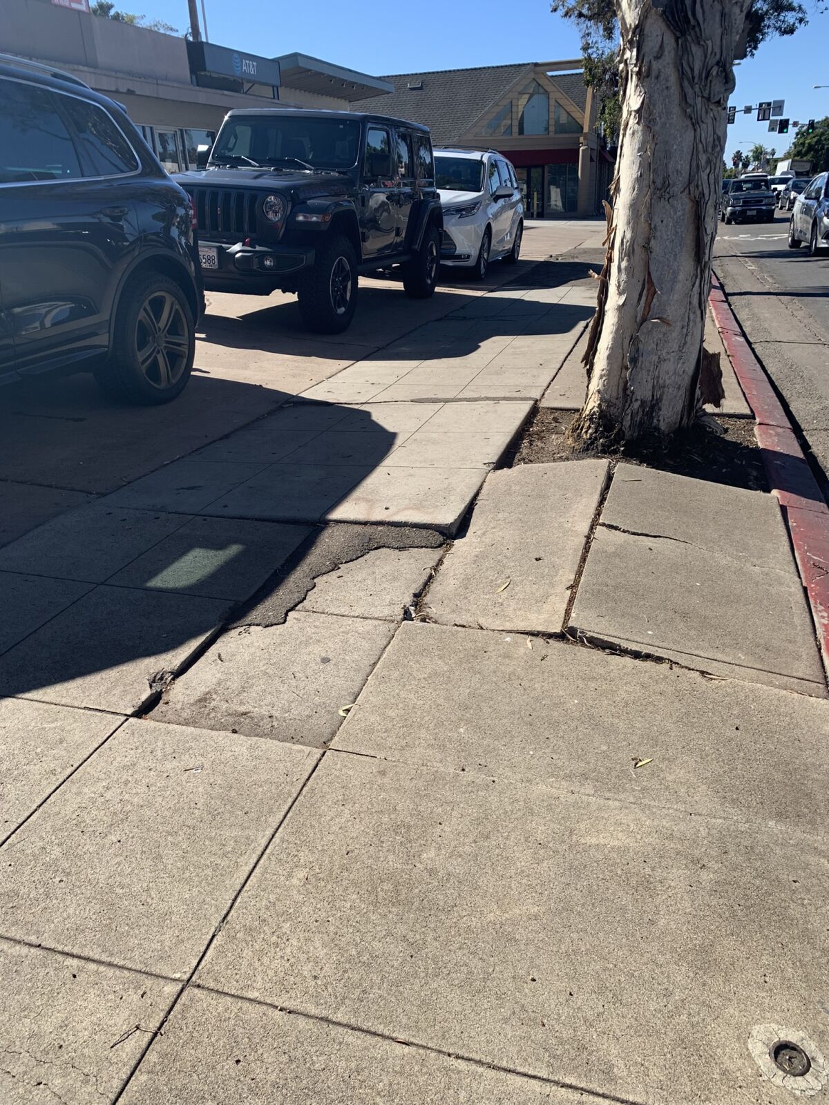 This spot on Pearl Street is one of 1,270 trip hazards in The Village that Enhance La Jolla documented in a report.