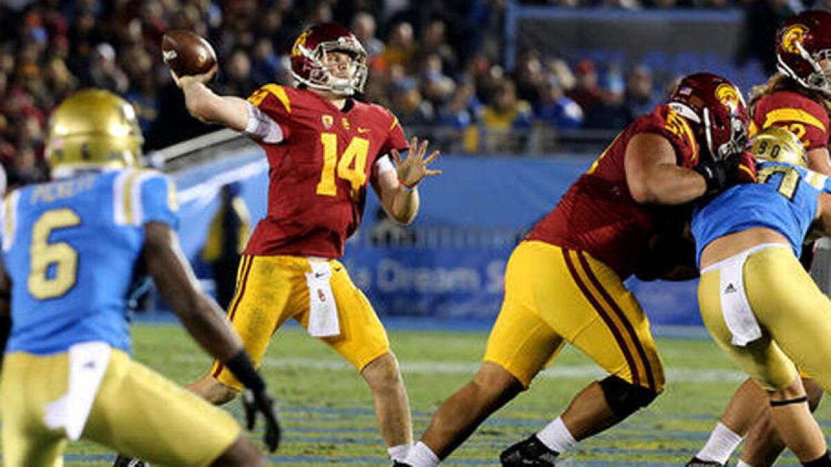 Sam Darnold and USC still have the Pac-12 title game and a bowl game to play after meeting UCLA in the annual rivalry game on Saturday. The Bruins, meanwhile, need a win to be bowl eligible.