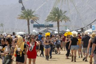 Indio, CA - April 26: Thousands of country music fans arrive at Stagecoach and some make a dash for the best viewing position on the first day of Stagecoach Country Music Festival at the Empire Polo Club in Indio Friday, April 26, 2024. (Allen J. Schaben / Los Angeles Times)