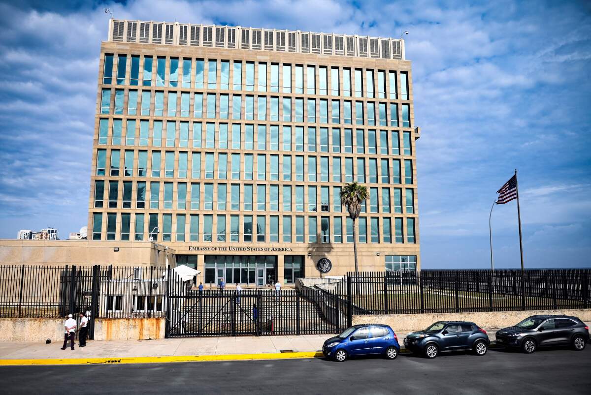View of the United States Embassy in Havana.