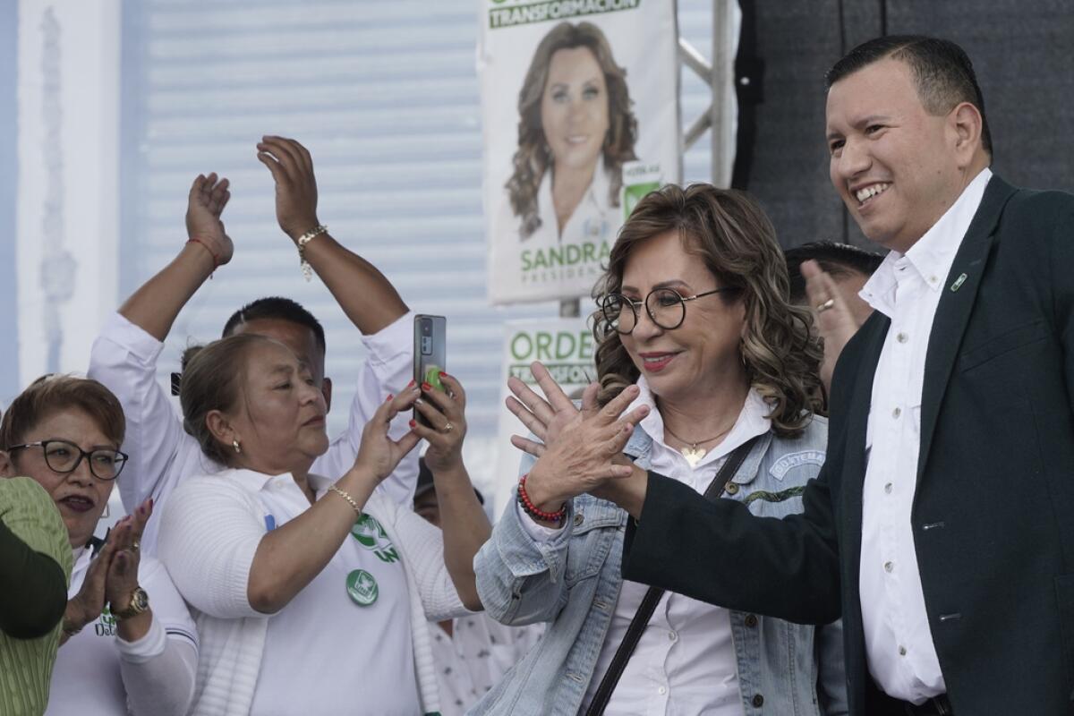 La candidata presidencial Sandra Torres, 