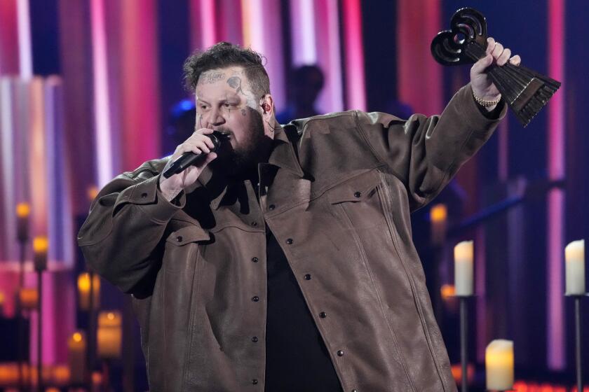 Jelly Roll accepts the Best New Artist Pop & Country Award during the iHeartRadio Music Awards, Monday, April 1, 2024, at the Dolby Theatre in Los Angeles. (AP Photo/Chris Pizzello)