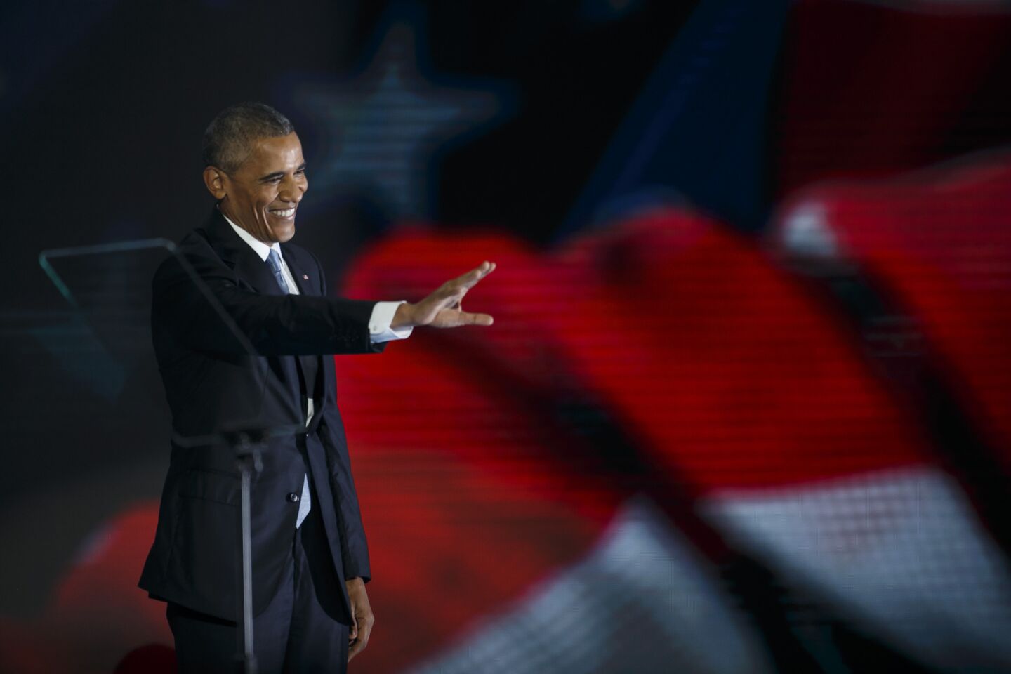 President Barack Obama arrives at the 2016 Democratic National Convention in Philadelphia.