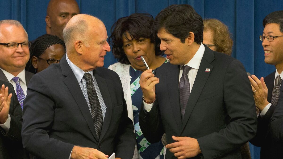 After long negotiations, Gov. Jerry Brown and state Senate leader Kevin de León came to a compromise on the "sanctuary state" bill.