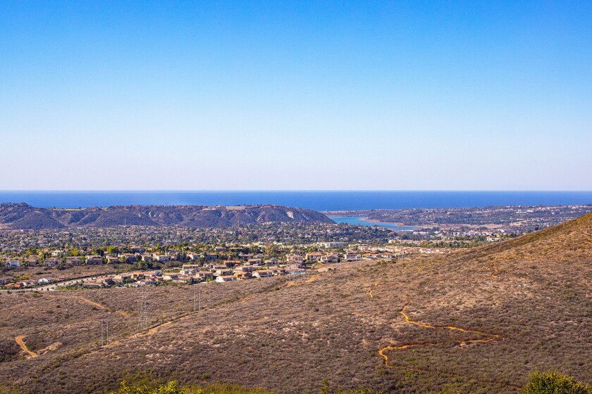 One Oak’s Homesite No. 27 overlooks Olivenhain and has an ocean view.