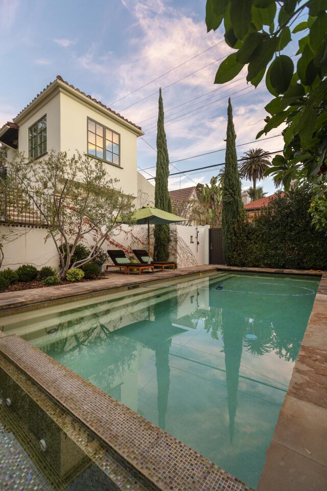 The pool in the Santa Monica backyard.