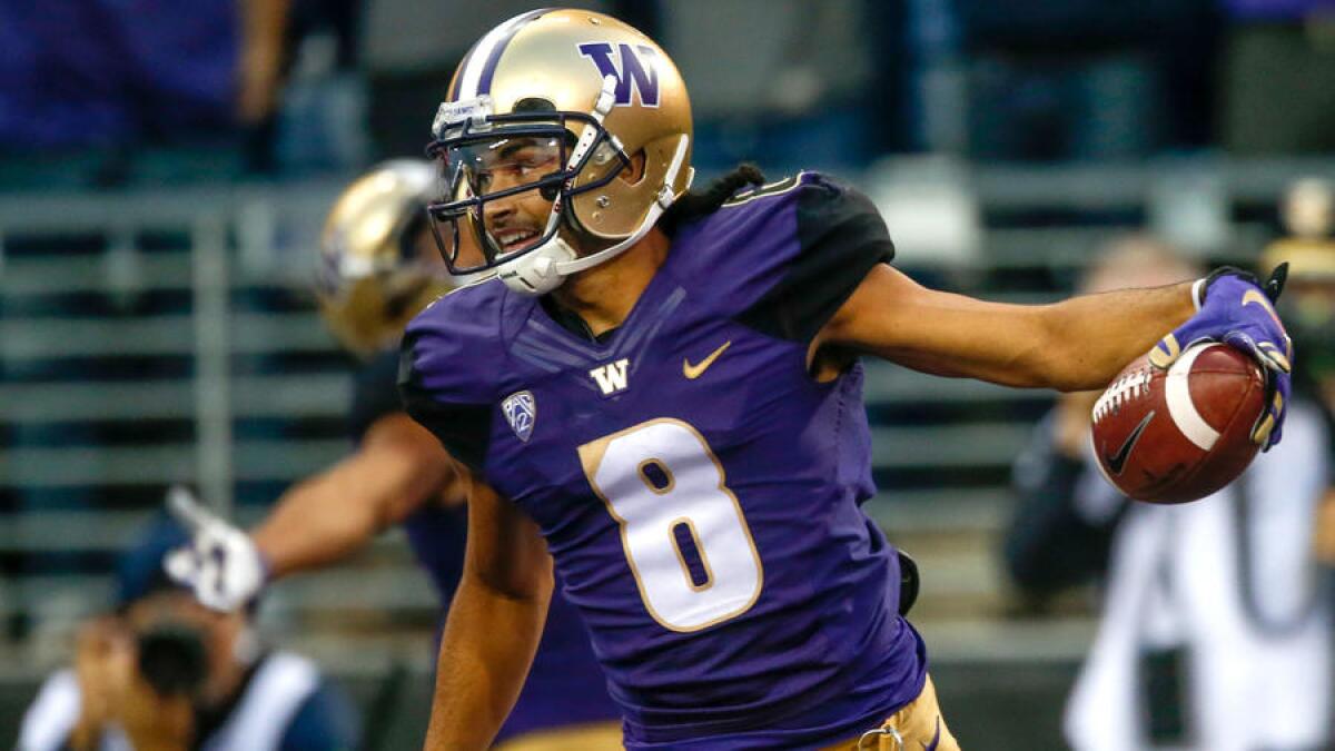 Washington's Dante Pettis leads the nation, averaging 24.4 yards on his punt returns, and has tied an NCAA record with eight punt returns for touchdowns in his career.