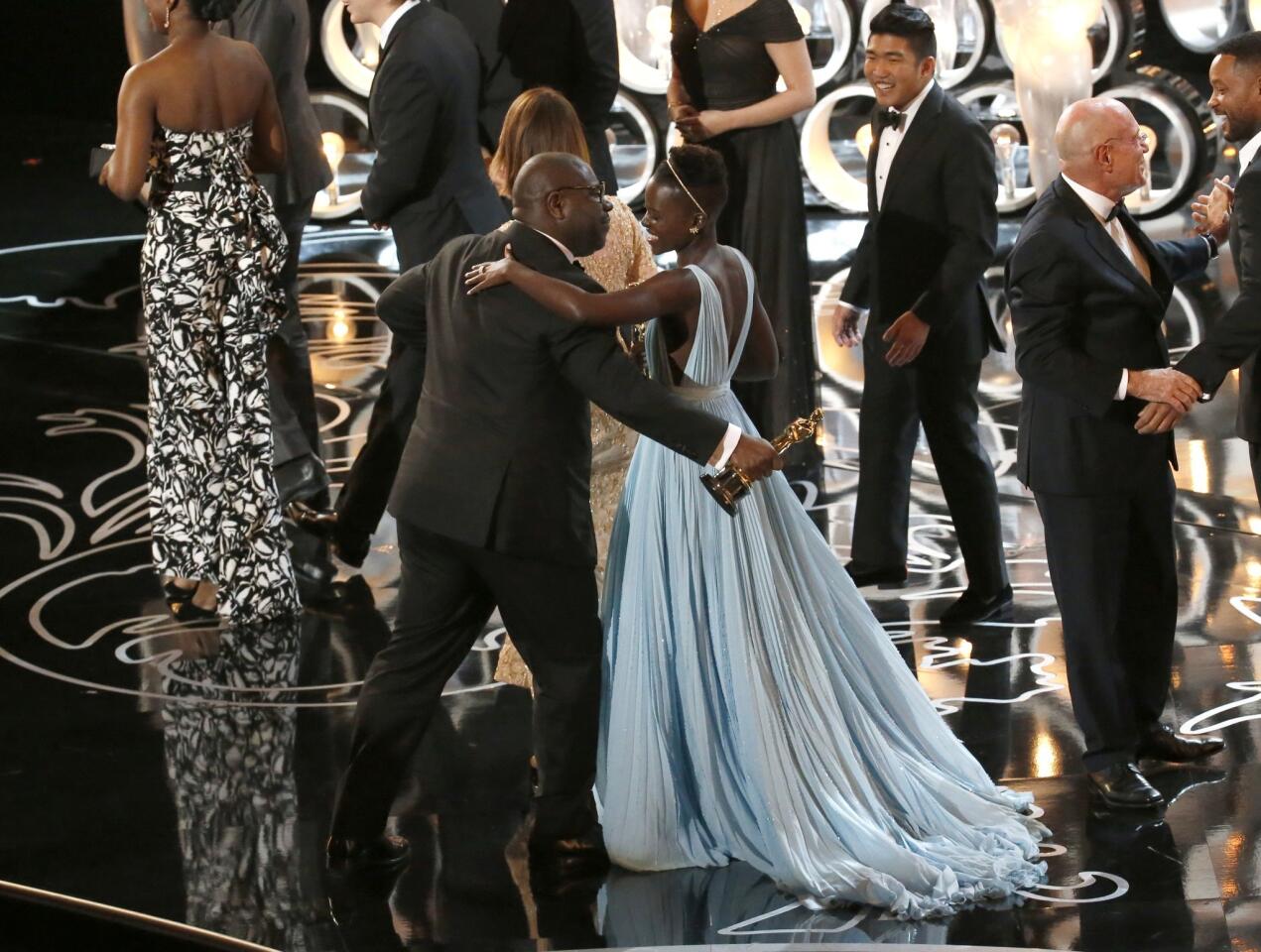 Backstage at the 2014 Academy Awards