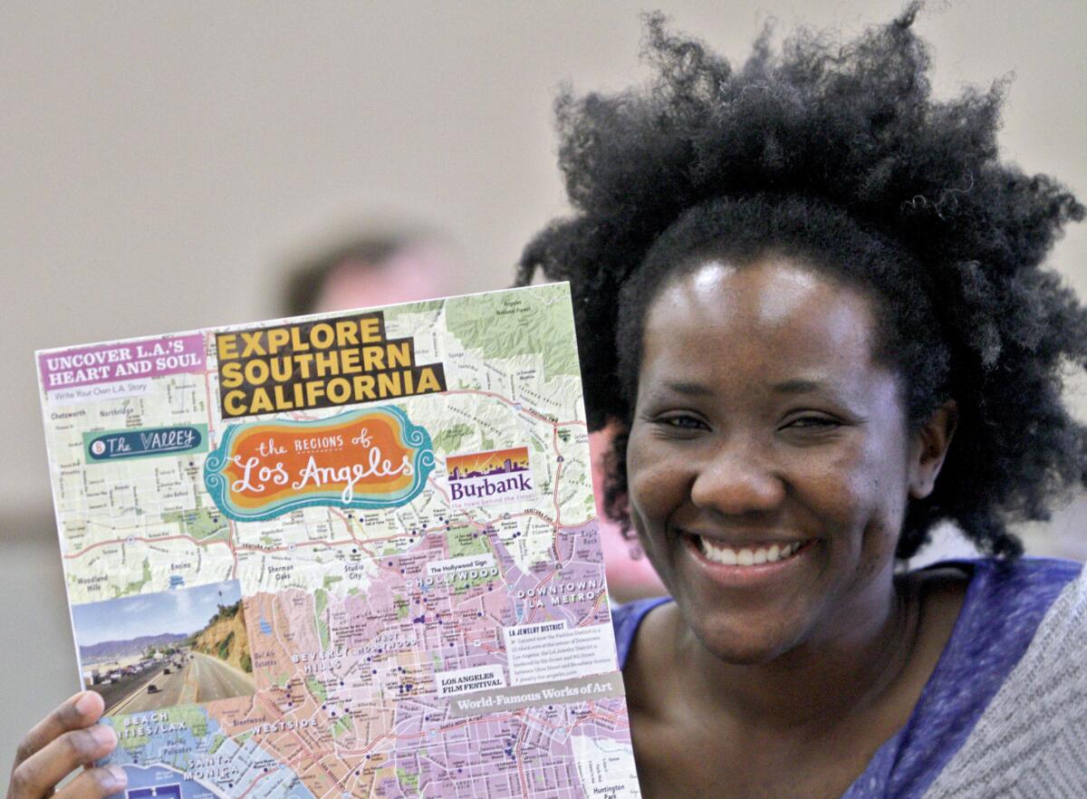 Burbank resident Elizabeth Ayiku designed her vision board mainly as a map of the Los Angeles area to encourage herself to see more of the city she calls home.