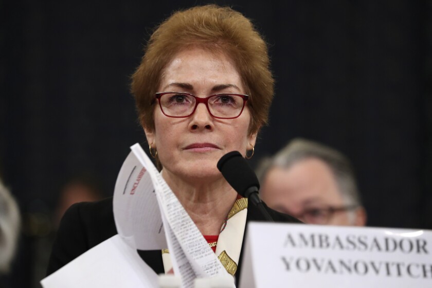 Former U.S. Ambassador to Ukraine Marie Yovanovitch