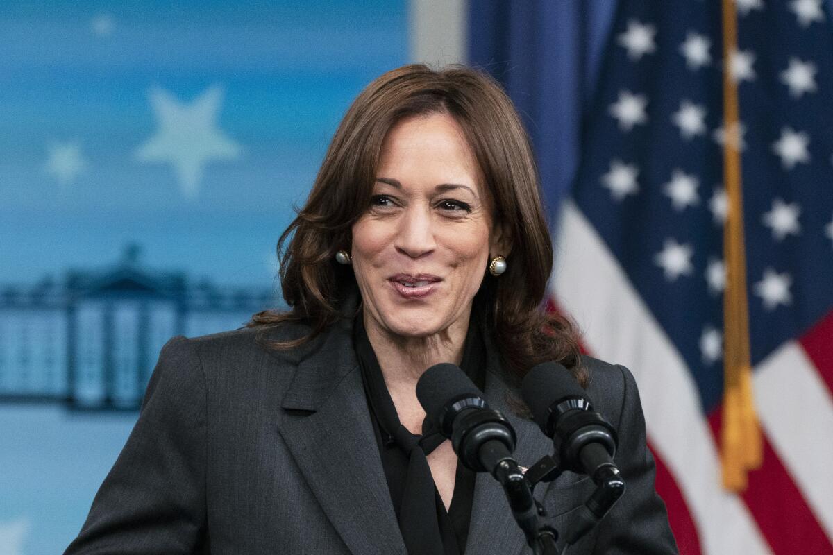 Vice President Kamala Harris at the Eisenhower Executive Office Building last week, 