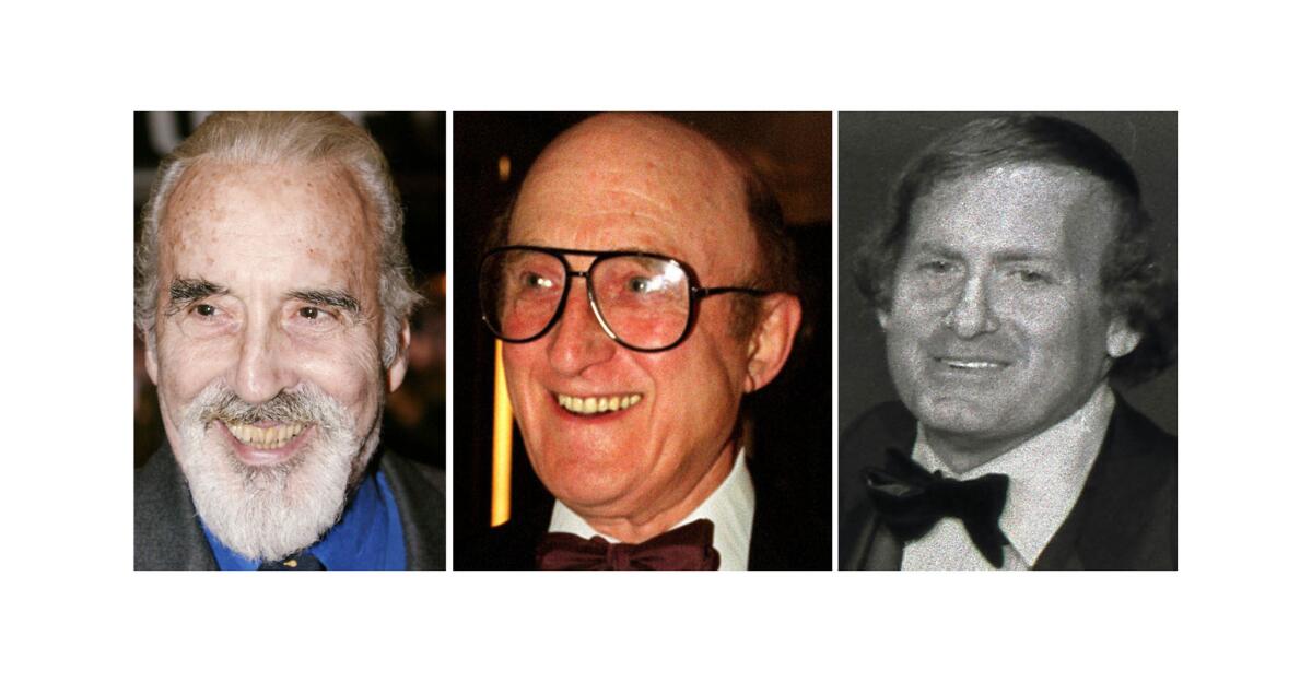 From left to right: Christopher Lee, Ron Moody and Robert Chartoff.