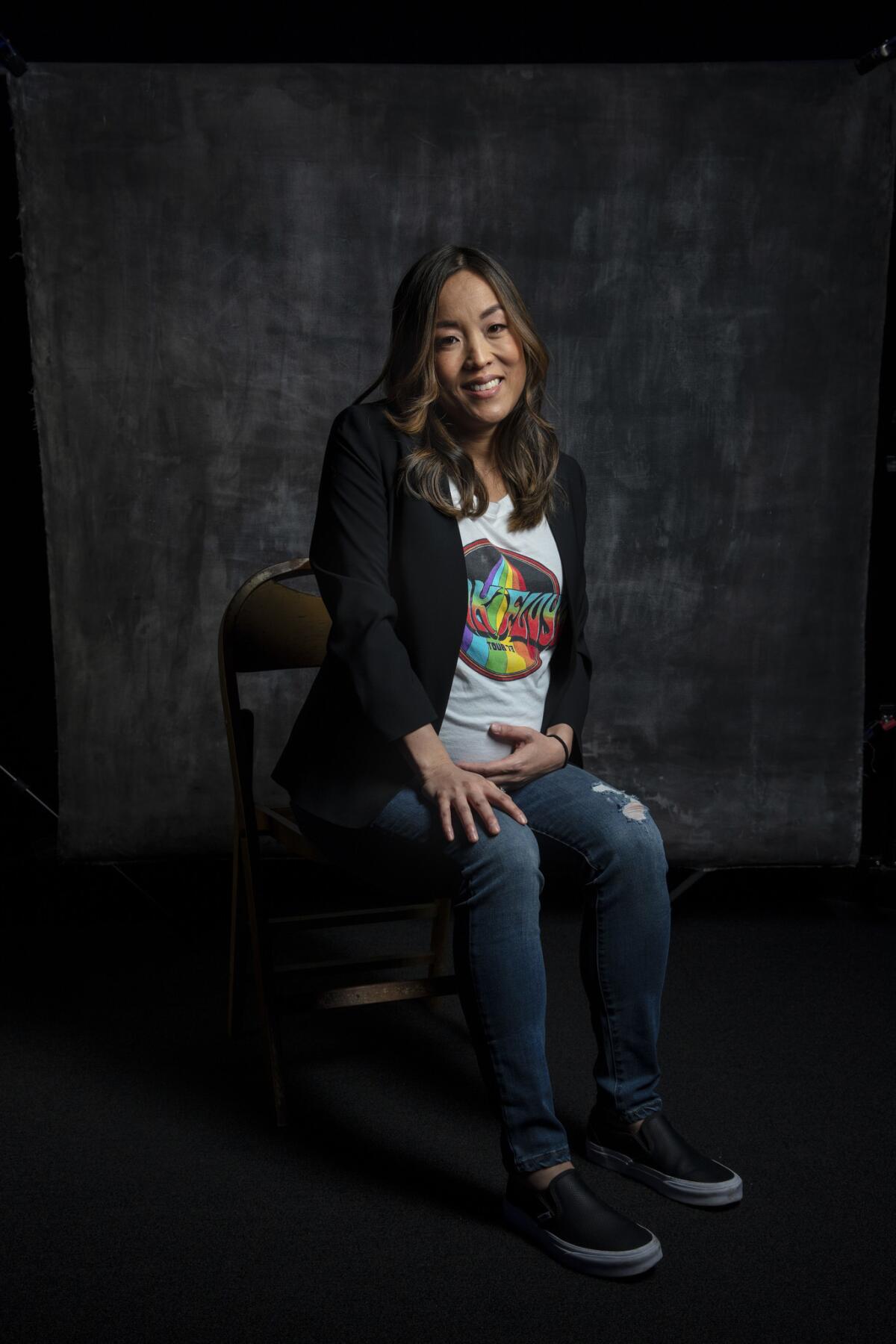 Audrey Chon sits for a photo in the L.A. Times photo studio during PaleyFest at the Dolby Theatre in Hollywood.
