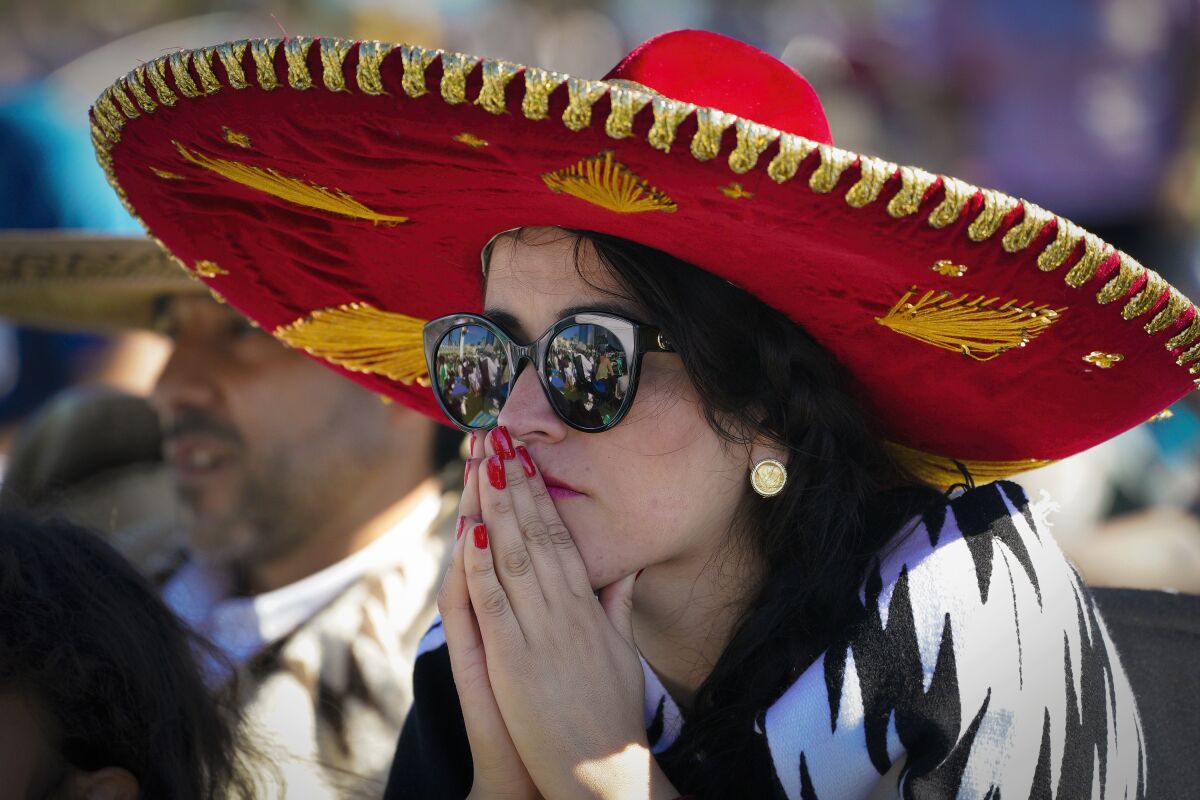 Maria Gonzalez from San Ysidro maintains hope for team Mexico after the first goal by Argentina.