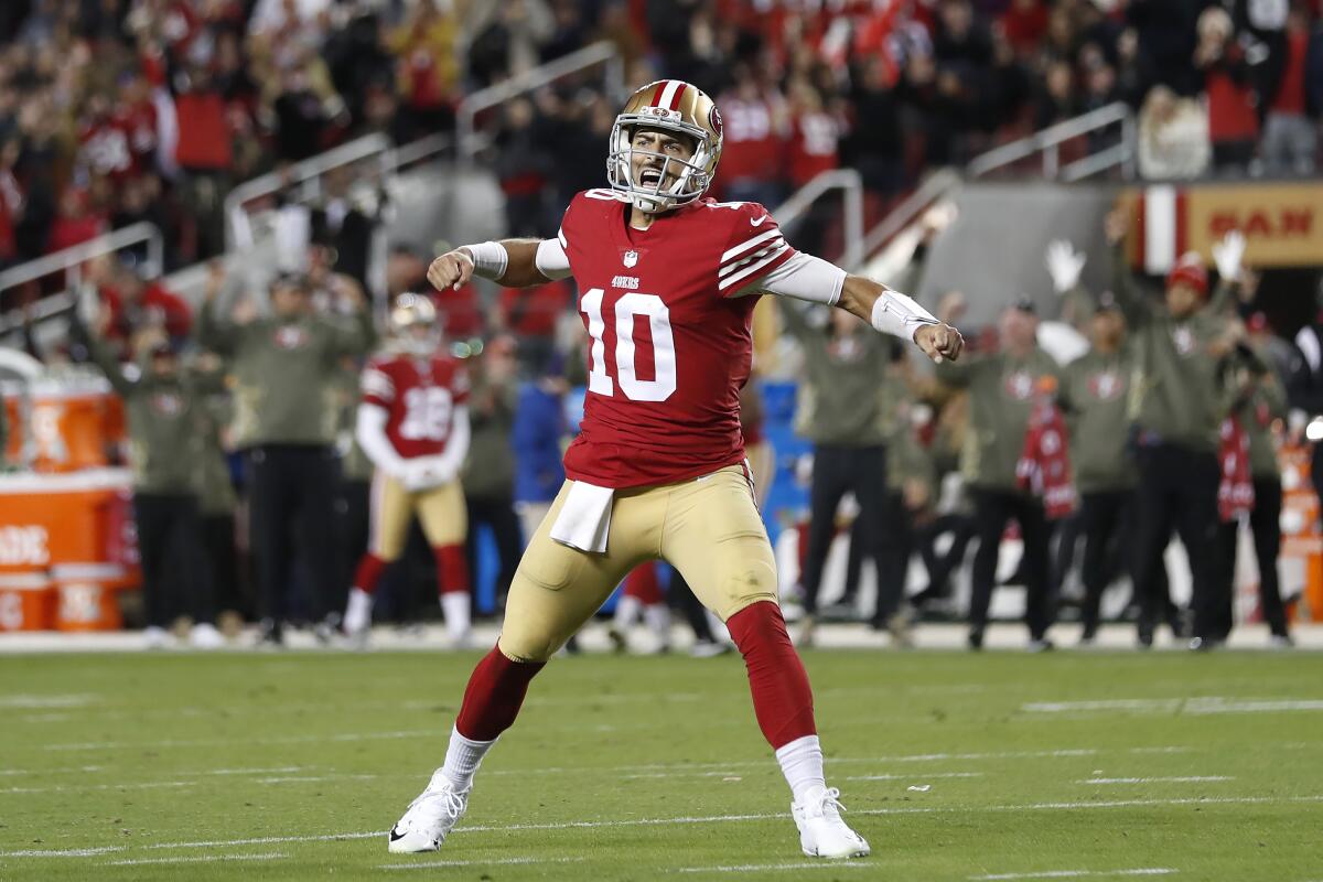 Garoppolo throws 4 touchdowns against Cardinals as 49ers win 3rd straight  game