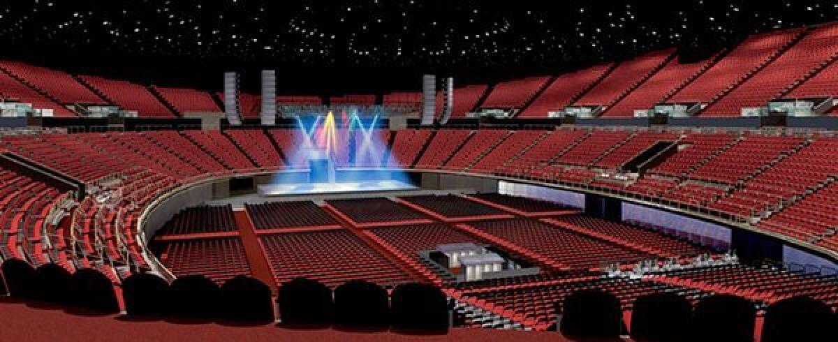 An artist's rendering of the revitalized Forum depicts red velvet seats.