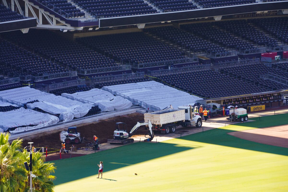Renovations have begun at Petco Park in preparation for playing the SDCCU Holiday Bowl.