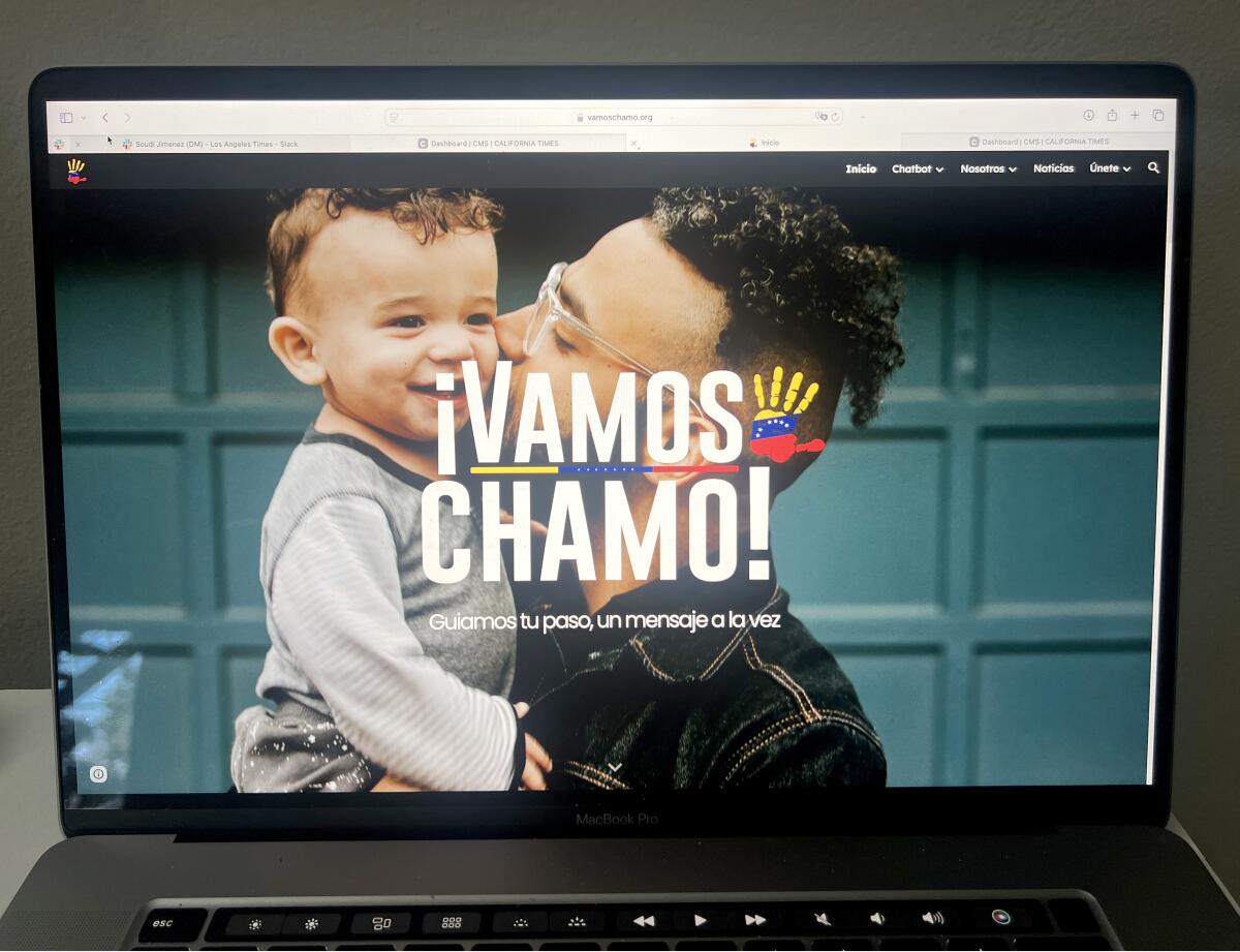 Esta es la presentación de la plataforma Vamos Chamo en el sitio web creado por la orga