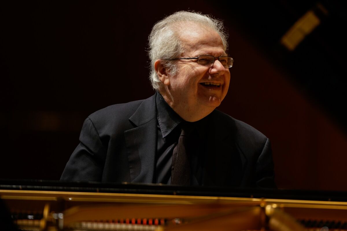 Pianist Emanuel Ax performing with the Los Angeles Philharmonic on Thursday in Disney Hall.