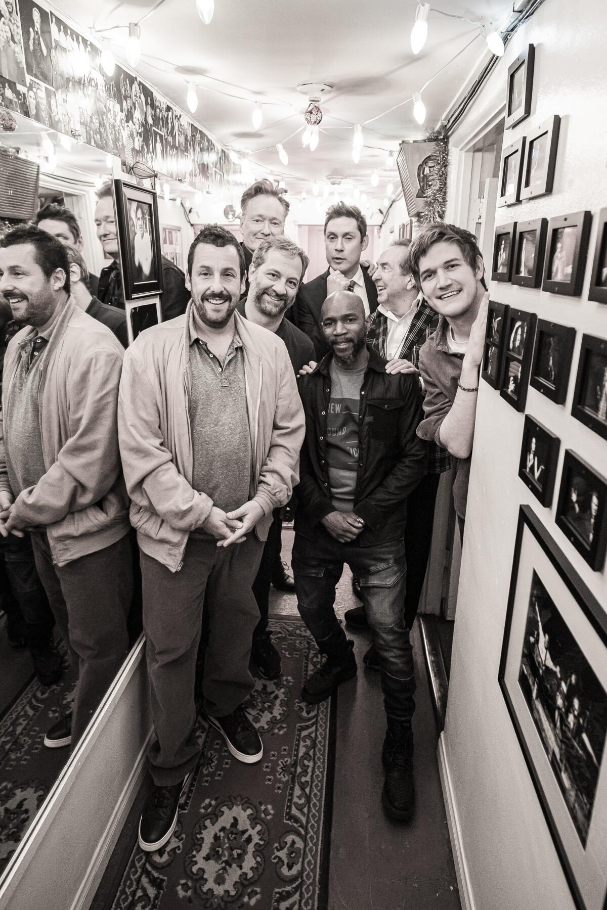 Left to Right: Adam Sandler, Judd Apatow, Conan O'Brien, Jeff B. Davis, Ian Edwards, Eric Idle, Bo Burnham at Largo