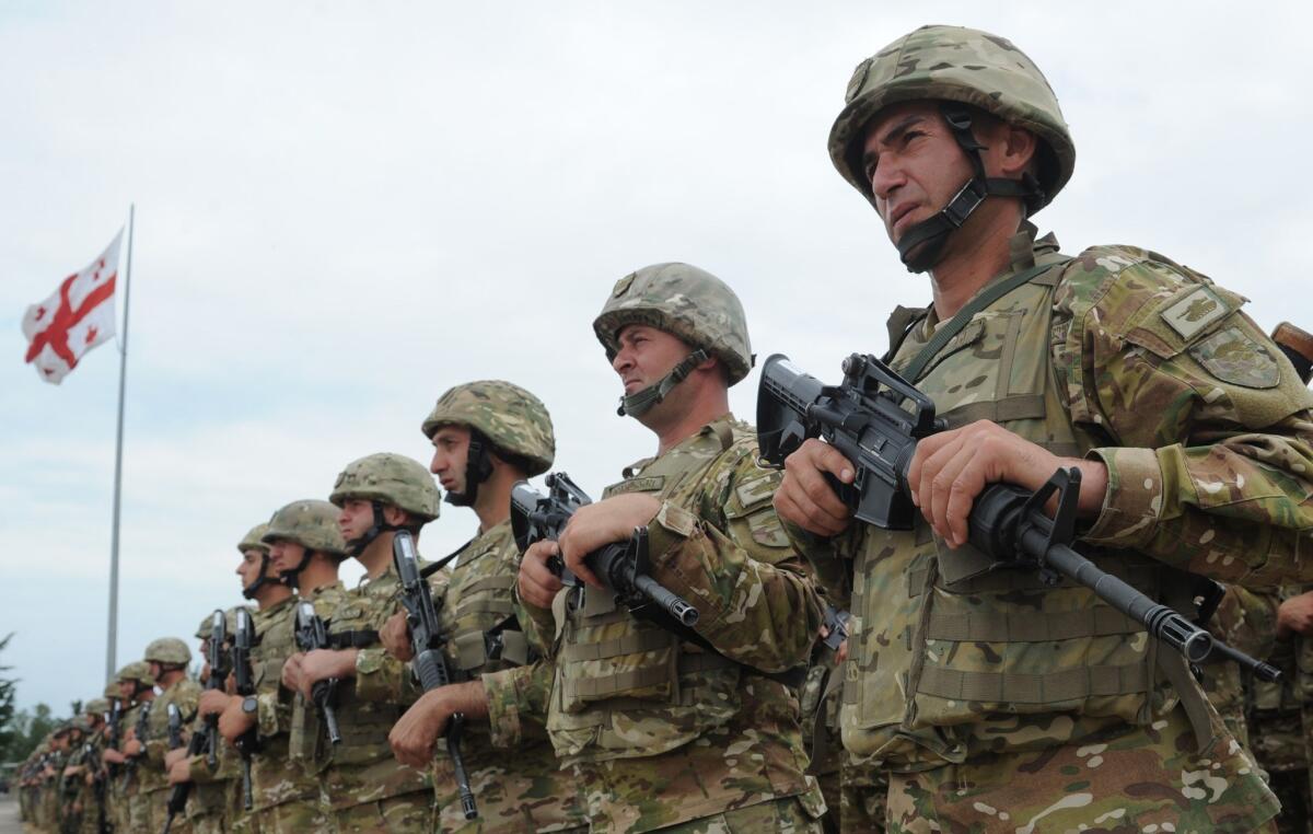 Soldiers from the former Soviet republic of Georgia trained with NATO forces in the Agile Spirit 2015 military exercise at a base outside Tbilisi, the Georgian capital, in July.