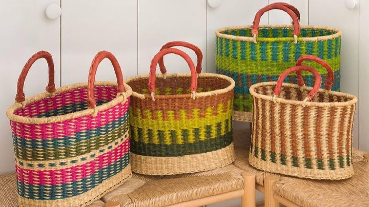 Blessing Basket Project are more than beautiful, exotic accessories hand-woven by artisans on continents far away. They also support a local-meets-global initiative that adds humanity to commerce, pays more than fair-trade wages and helps families and communities exit poverty. The projectâs award-winning Artisan&You technology allows buyers to send online personal notes to the maker and learn how purchases have helped more than 5,000 mostly female artists in seven countries thrive. Each item comes with the artistâs photo, biography and an identification code that tracks the basketâs origins and impact. $12 to $110.