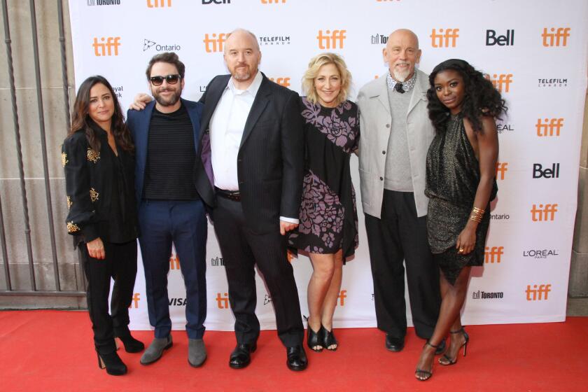 From left to right: Pamela Adlon, Charlie Day, Louis C.K., Edie Falco, John Malkovich and Ebonee Noel attend the "I Love You Daddy" premiere during the 2017 Toronto International Film Festival at Ryerson Theatre on Sept. 9, 2017.