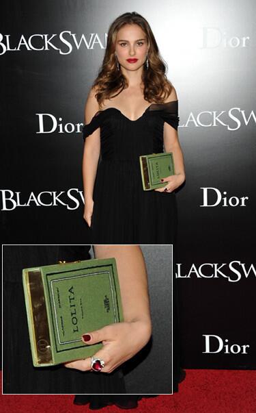 Natalie Portman carried Olympia Le-Tan's "Lolita" clutch on the red carpet at the 2010 premiere of "Black Swan."