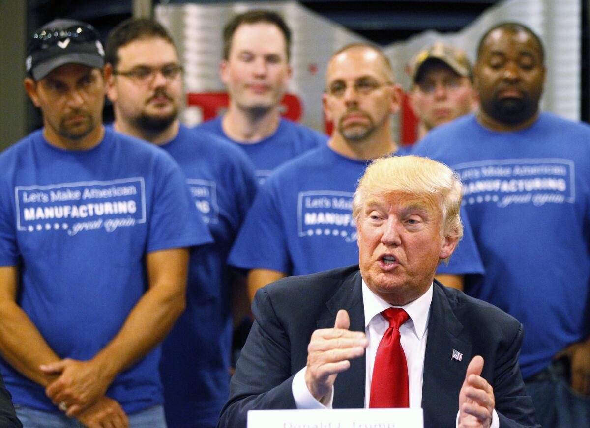 El candidato presidencial republicano Donald Trump en un evento de campaña en Dayton, Ohio, el 21 de septiembre del 2016 (Ty Greenlees /Dayton Daily News via AP, Pool)