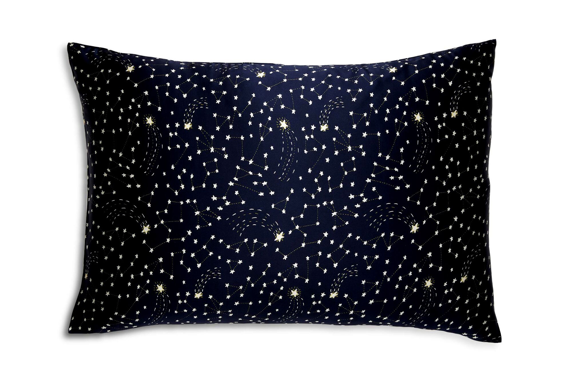 A black pillowcase with a textured white dotted design