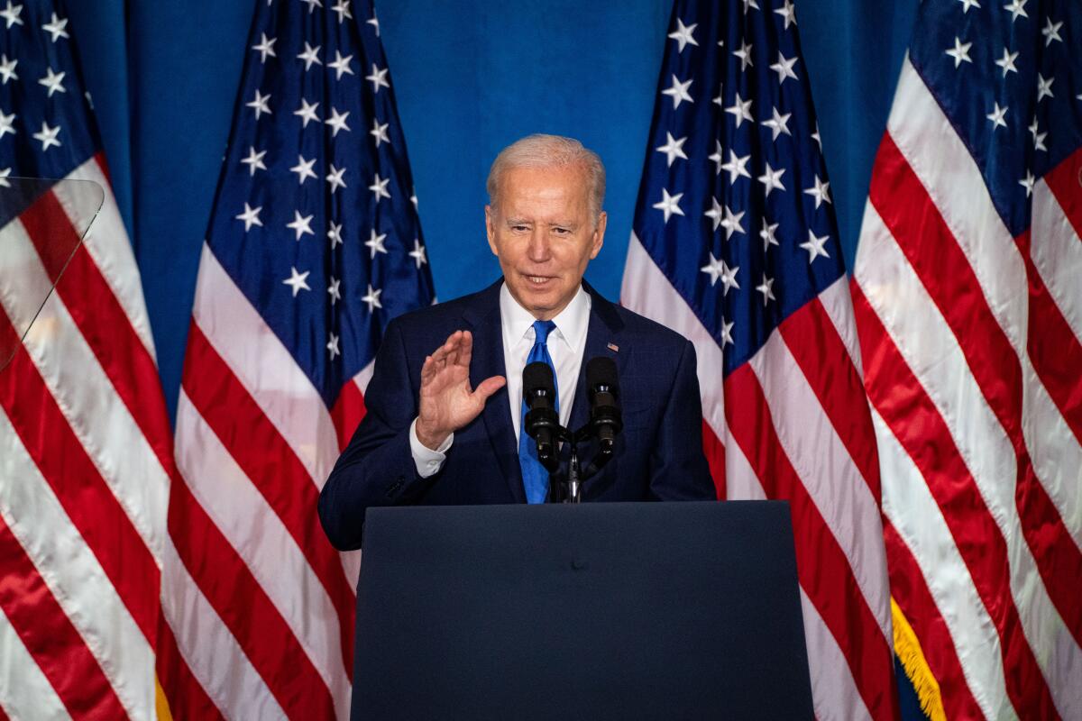 President Biden speaks about preserving and protecting democracy in Washington on Nov. 2. 