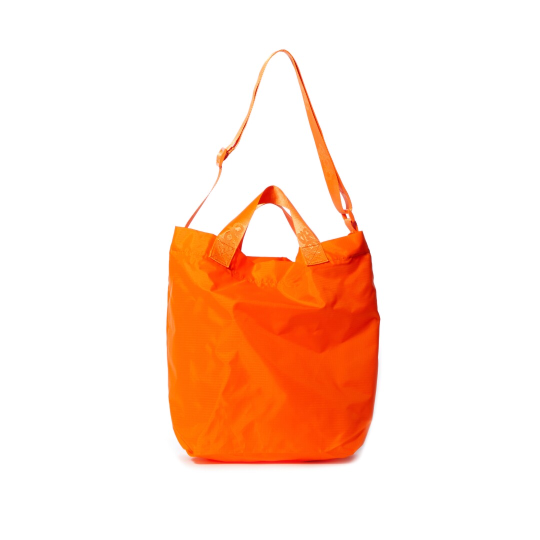 A tote bag made from recycled plastic.