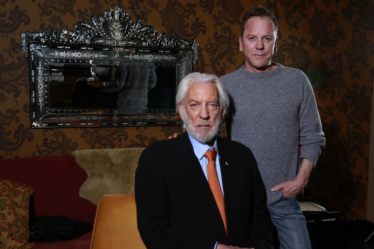 Donald Sutherland and son Kiefer Sutherland photographed in 2016.