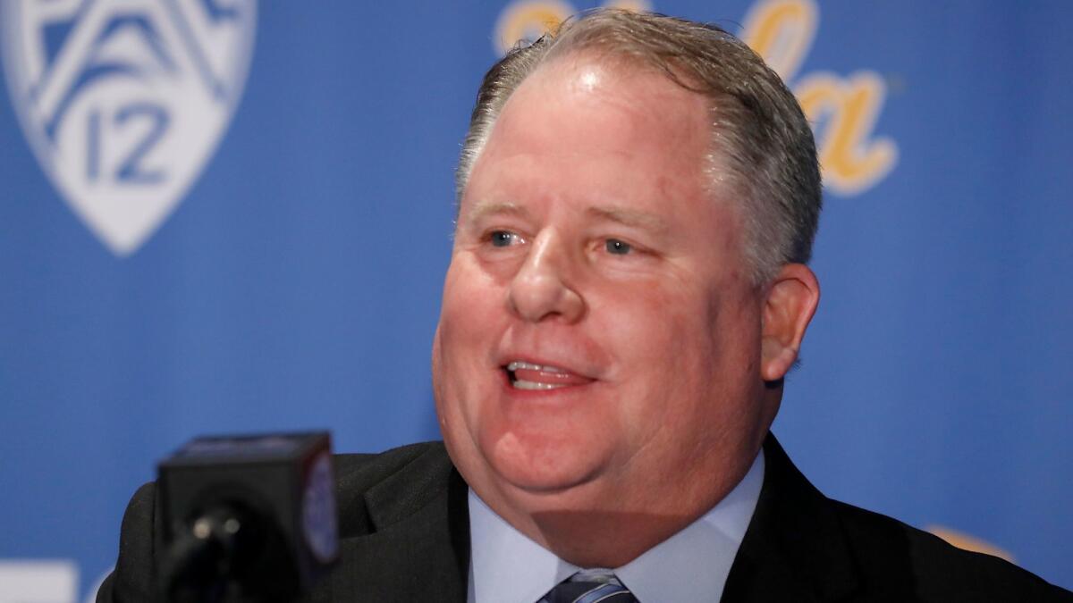 Chip Kelly was widely considered the biggest hire in the history of UCLA football in part because of the ability of his teams at Oregon to play at a pace that left opponents sucking air.