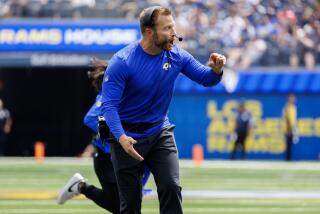 INGLEWOOD, CA - AUGUST 11, 2024: Rams coach Sean McVay reacts as players come off the field.