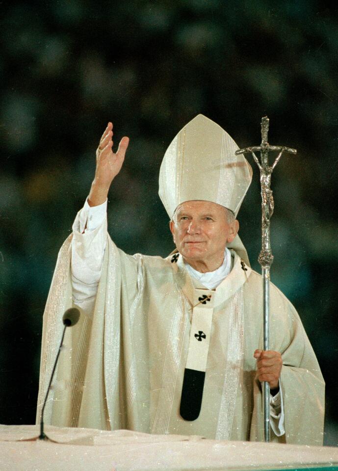 Pope John Paul II at the Los Angeles Memorial Coliseum