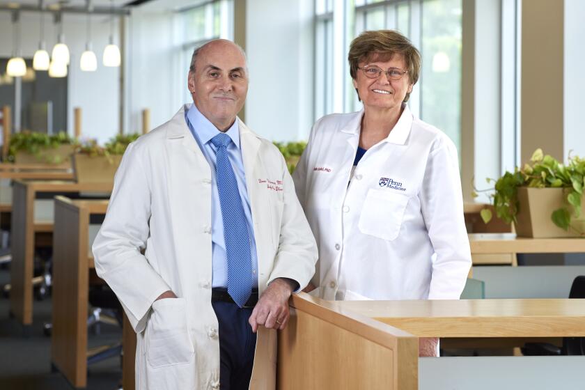 Dr. Drew Weissman, left, a physician-scientist, and biochemist Katalin Karikó won the Nobel Prize in medicine.